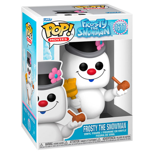 Vue rapprochée de la figurine Frosty the Snowman 2 Funko POP avec détails colorés et finition soignée