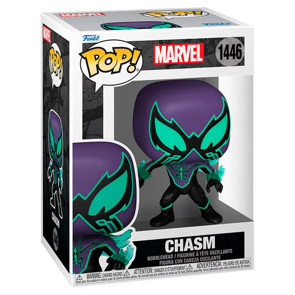 Vue rapprochée de la figurine Funko POP Marvel Chasm avec détails précis et couleurs vives