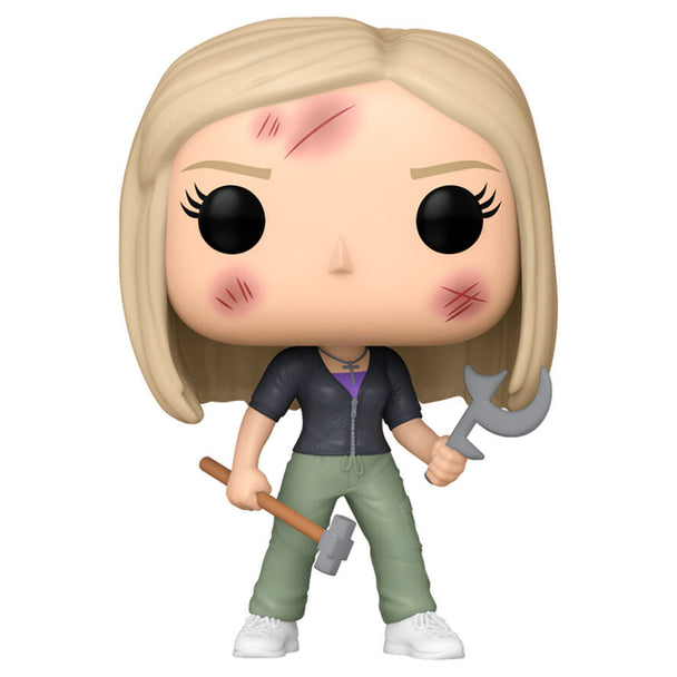 Vue rapprochée de la figurine Funko POP Buffy the Vampire Slayer, détaillant le design et les couleurs vives.
