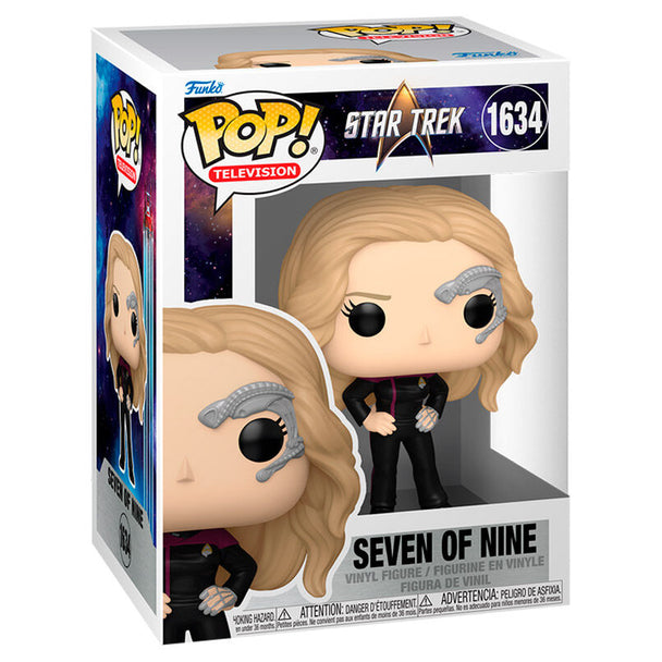Figurine Funko POP Star Trek Seven of Nine en vinyle, vue de face avec détails du costume et visage