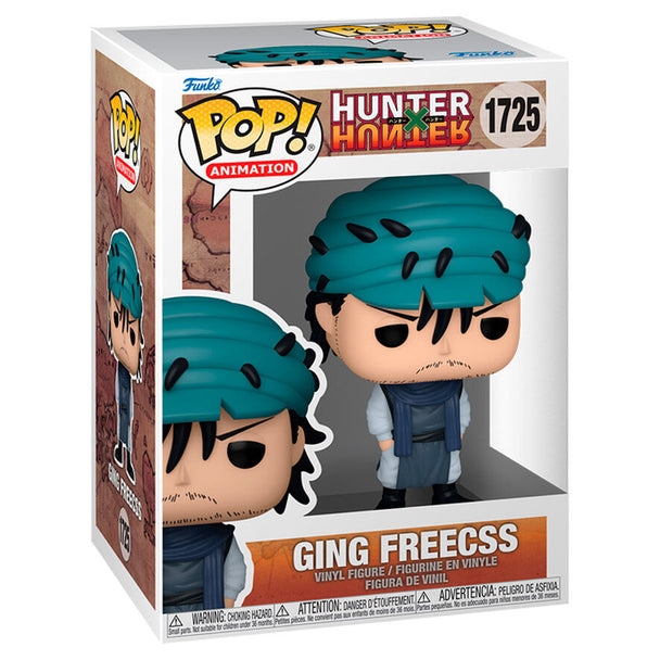 Vue rapprochée de la figurine Funko POP Ging Freecss montrant les détails du visage et des vêtements