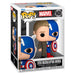 Vue détaillée de la figurine Funko POP Marvel Carnage Rogers Captain America avec ses couleurs vives et son design unique