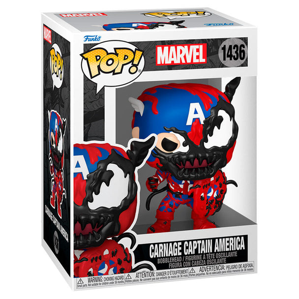 Figurine Funko POP de Carnage Captain America en vinyle haute qualité de 9 cm dans sa boîte cadeau Marvel.