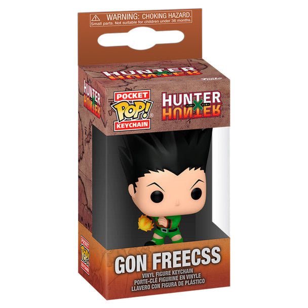 Porte-clés FUNKO Pocket POP représentant Gon Freecss de Hunter x Hunter en vue avant, figurine détaillée et colorée