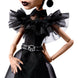 Poupée Wednesday de Monster High avec cheveux noirs lisses et maquillage gothique