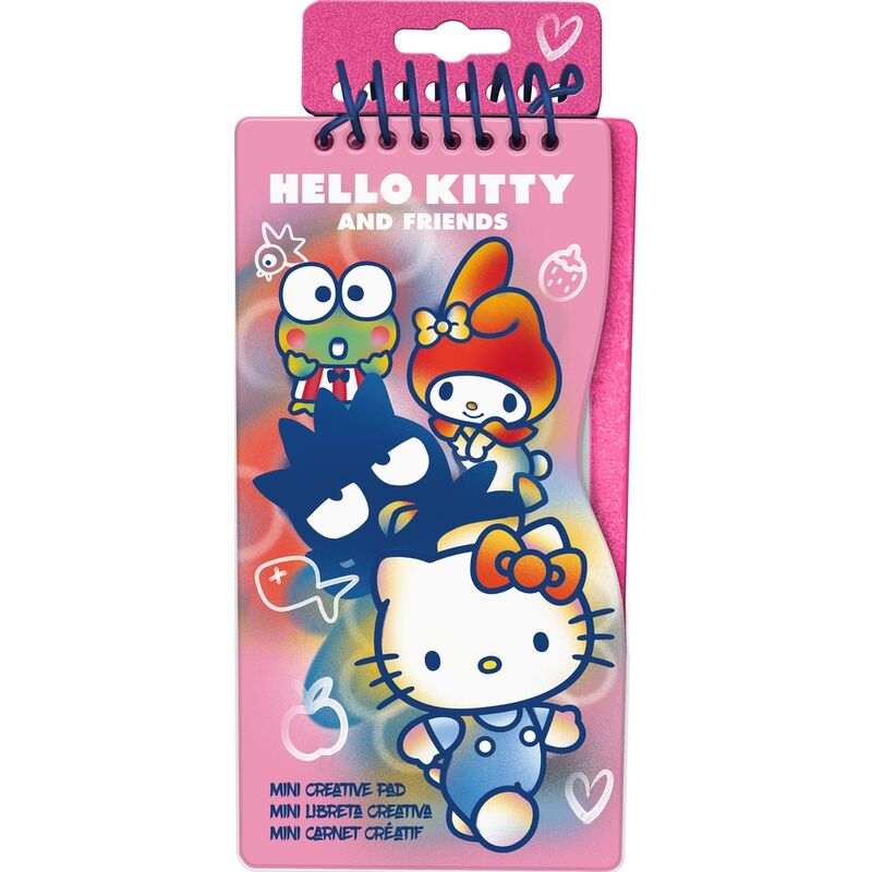 Vue du set de coloriage Hello Kitty avec ses accessoires colorés et son emballage attractif