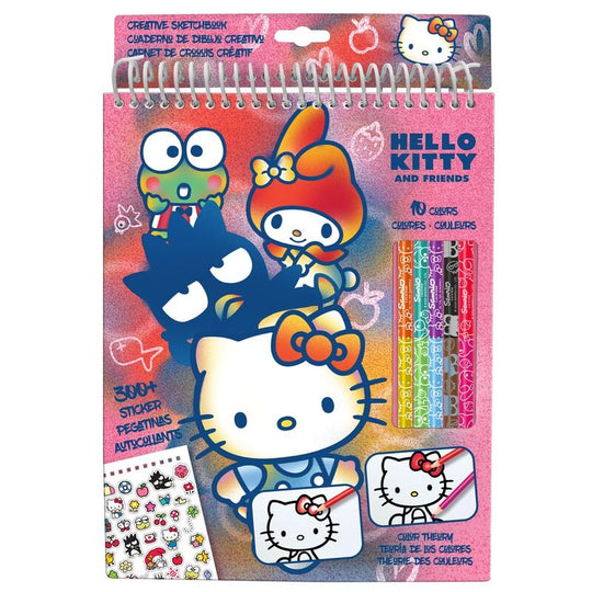 Set Hello Kitty avec crayons de couleur et illustrations pour enfants
