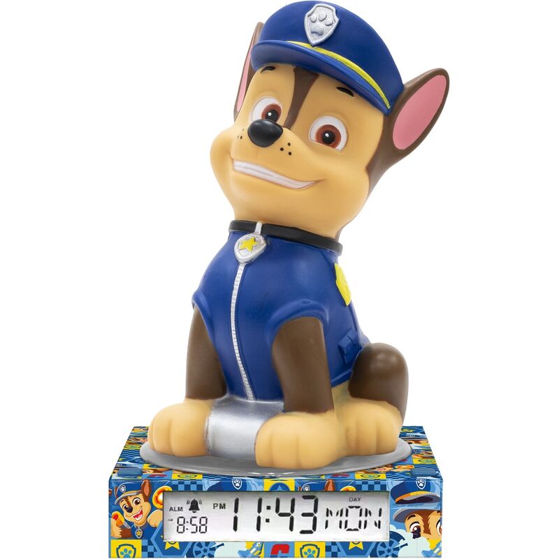 Lampe 3D Pat'Patrouille allumée avec personnages colorés et détails lumineux sur fond sombre