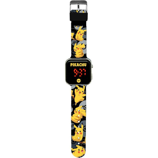 Montre LED Pokémon KIDS LICENSING affichant l'heure avec un design coloré et ludique pour enfants