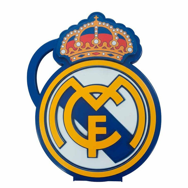 Trousse 3D Real Madrid blanche avec logo officiel en relief, vue de face
