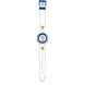 Montre digitale Real Madrid officielle vue de face avec affichage numérique clair et bracelet bleu et blanc