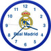 Horloge murale Real Madrid officielle de 24,5 cm avec logo du club et design coloré
