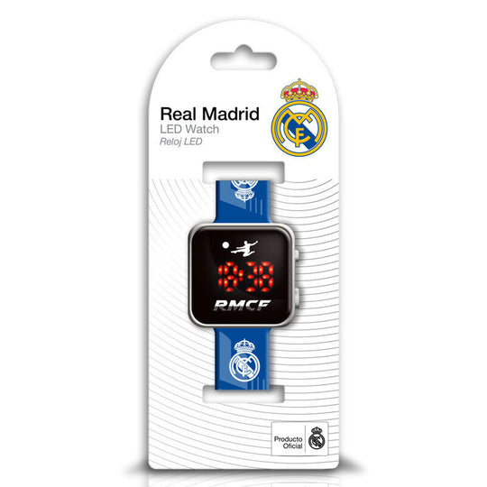 Détail du cadran lumineux de la montre LED Real Madrid officielle KIDS LICENSING