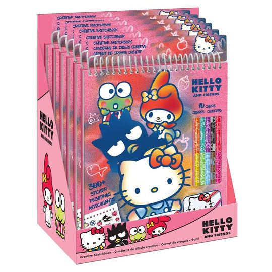 Boîte du set de coloriage Hello Kitty avec crayons et dessins inclus