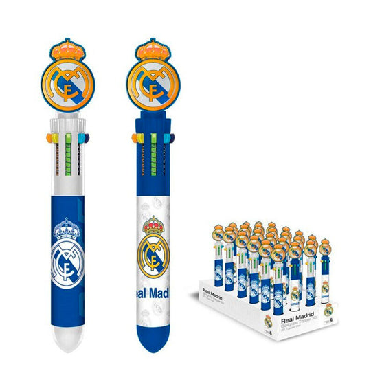 Topper 3D Real Madrid assorti de 6x3cm en 10 couleurs vives, accessoire créatif pour stylos d'enfants