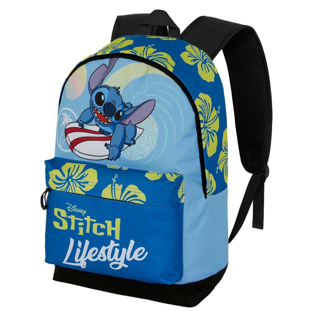 Détail des bretelles rembourrées ajustables du sac à dos Disney Stitch, confort et ergonomie visibles