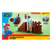 Détail du visage expressif et des couleurs vives de la figurine Super Mario Bros Level End