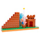Playset complet montrant la scène finale du niveau de Super Mario Bros avec la figurine posée