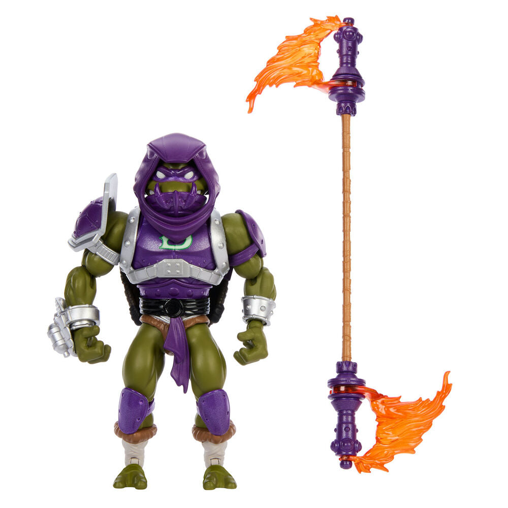 Figurine Donatello Turtles of Grayskull 14cm en position de combat avec bâton et armure détaillée