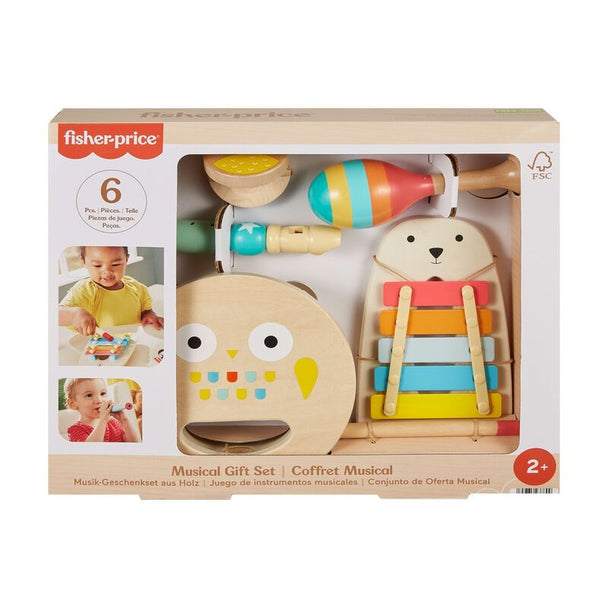 Kit complet d'instruments de musique en bois FISHER-PRICE avec maracas, xylophone et tambourin pour enfants dès 2 ans