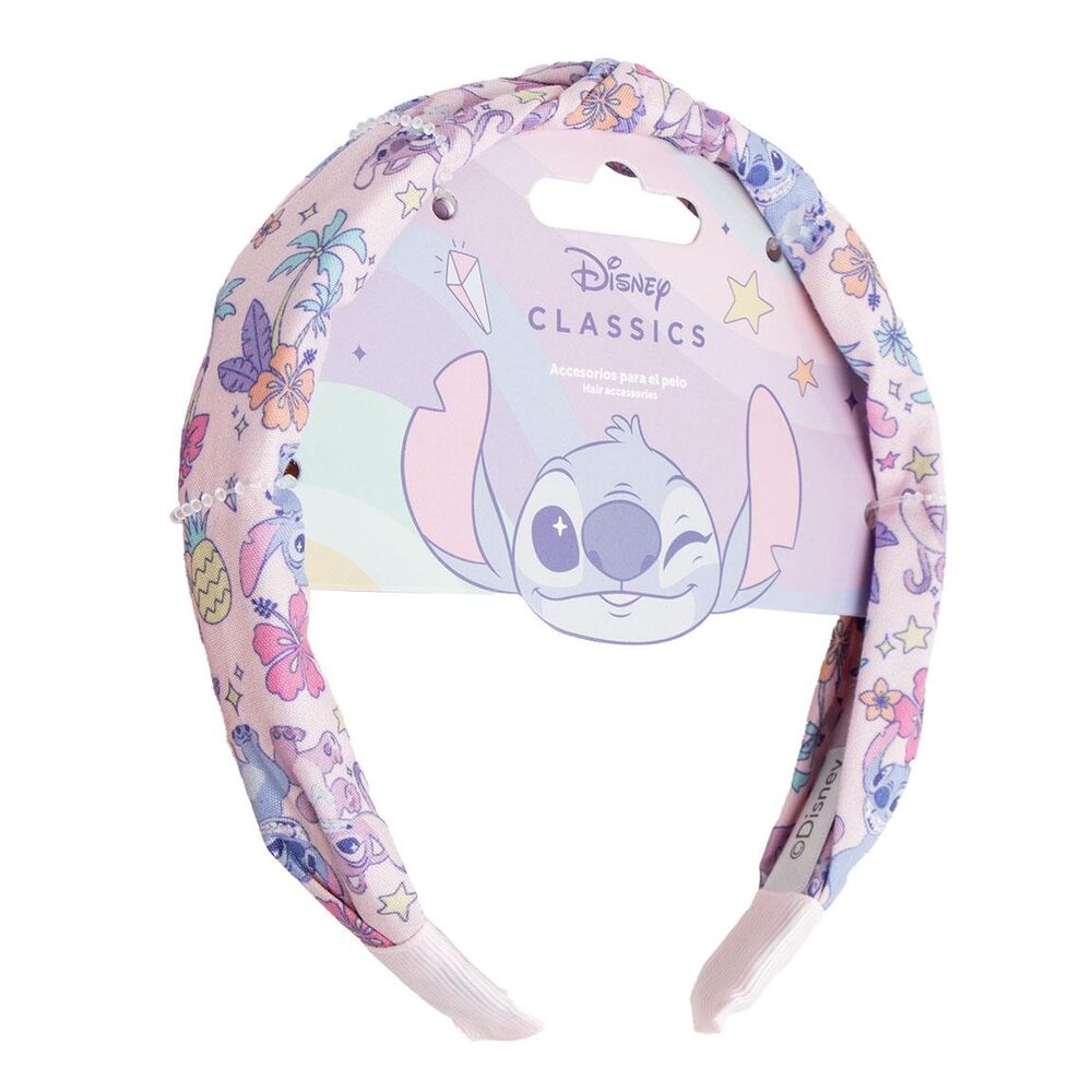 Bandeau cheveux Disney Stitch CERDÁ bleu avec motif du personnage Stitch sur fond blanc