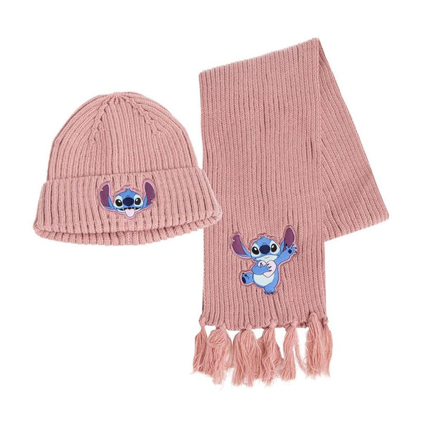 Set bonnet et écharpe Stitch Disney CERDÁ avec design coloré et taille unique, présenté sur fond blanc