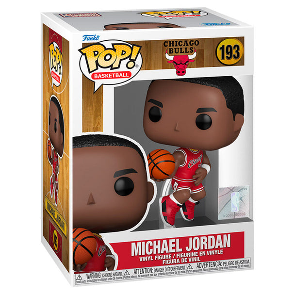 Boîte cadeau de la figurine Funko POP Michael Jordan NBA, affichant le logo des Chicago Bulls