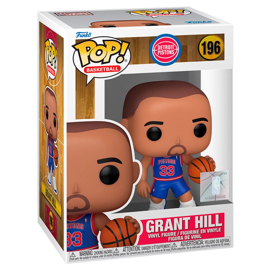 Boîte cadeau officielle contenant la figurine Funko POP NBA Grant Hill Detroit Pistons, présentation côté droit
