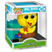 Vue rapprochée de la figurine Funko POP Big Bird avec détails colorés et boîte d'origine