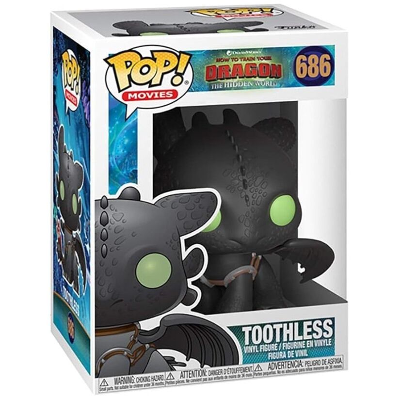 Boîte cadeau Funko POP contenant la figurine Toothless, parfaite pour collectionner ou offrir