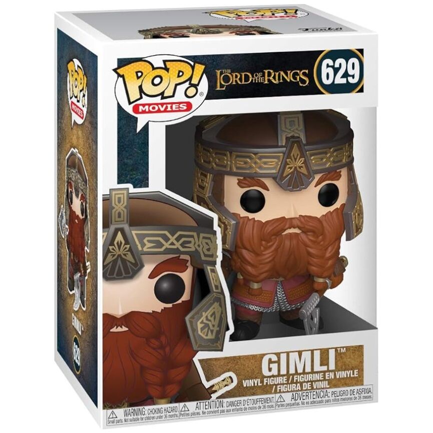 Figurine Funko POP de Gimli du Seigneur des Anneaux en vinyle de 9 cm dans sa boîte vitrine transparente