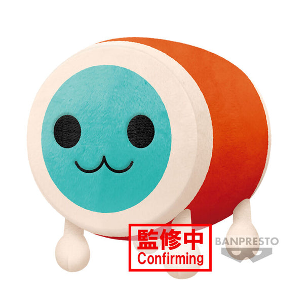 Peluche officielle Taiko No Tatsujin Wada Katsu de 30 cm, vue de face avec détails précis et couleurs vives.