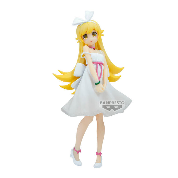 Figurine Oshino Monogatari Shinobu de 20cm vue de face montrant les détails du visage et des vêtements