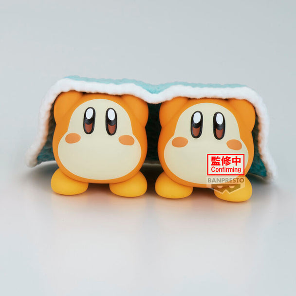 Gros plan sur le visage souriant de la figurine Kirby Waddle Dee Break Time en détail