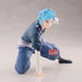 Zoom sur le visage expressif de la figurine Aqua Oshi no Ko, finition soignée