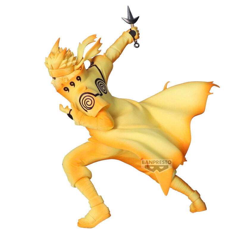 Profil gauche de la figurine Minato Namikaze 14cm BANPRESTO avec ses couleurs vives
