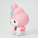 Vue arrière de la figurine My Melody Sofvimates montrant le design complet du bonnet et la finition soignée