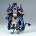 Vue arrière de la figurine Kaido One Piece mettant en valeur sa cape et accessoires.