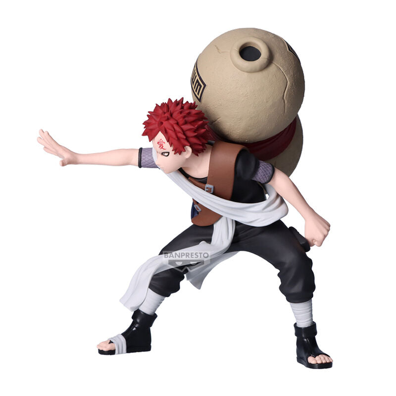 Vue arrière de la figurine Gaara BANPRESTO mettant en valeur la texture des vêtements et cheveux