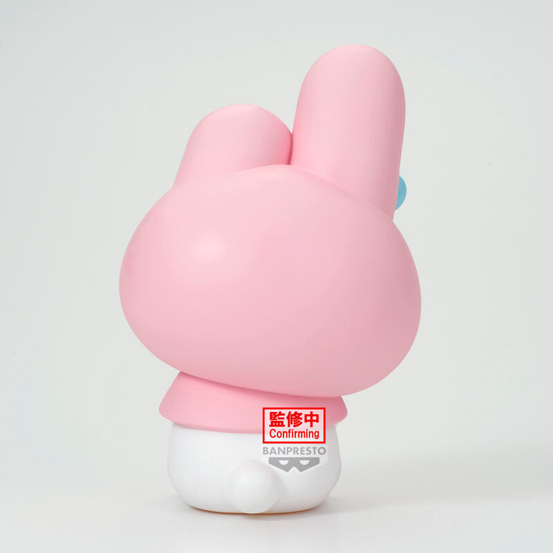 Photo de la figurine My Melody Sofvimates 14cm posée sur une surface blanche, idéale pour collectionneurs