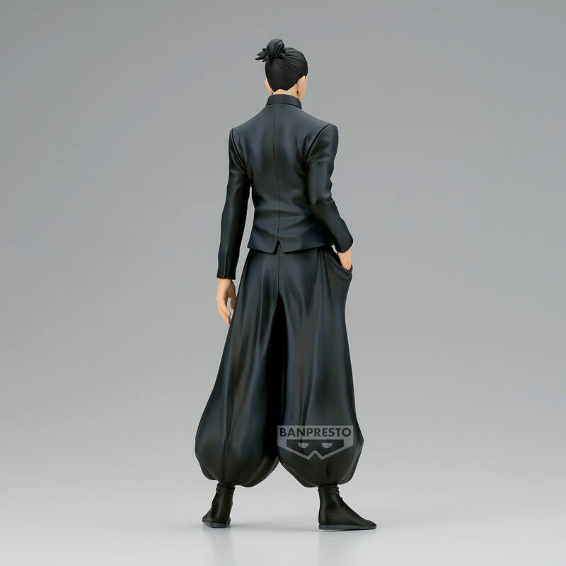 Présentation complète de la figurine Suguru Geto Jujutsu Kaisen avec socle inclus