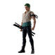 Figurine articulée Roronoa Zoro S.H. Figuarts de 14,5 cm en position de combat avec épée
