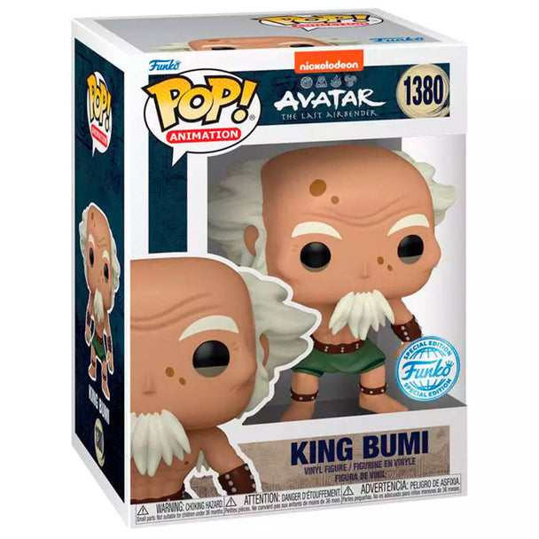 Vue rapprochée de la figurine King Bumi Funko POP exclusive avec détails précis et couleurs vives