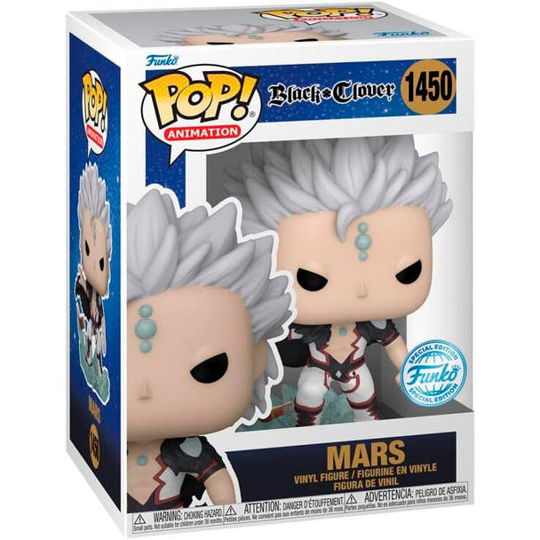 Détail de la figurine Funko POP Mars Black Clover montrant les couleurs et finitions précises