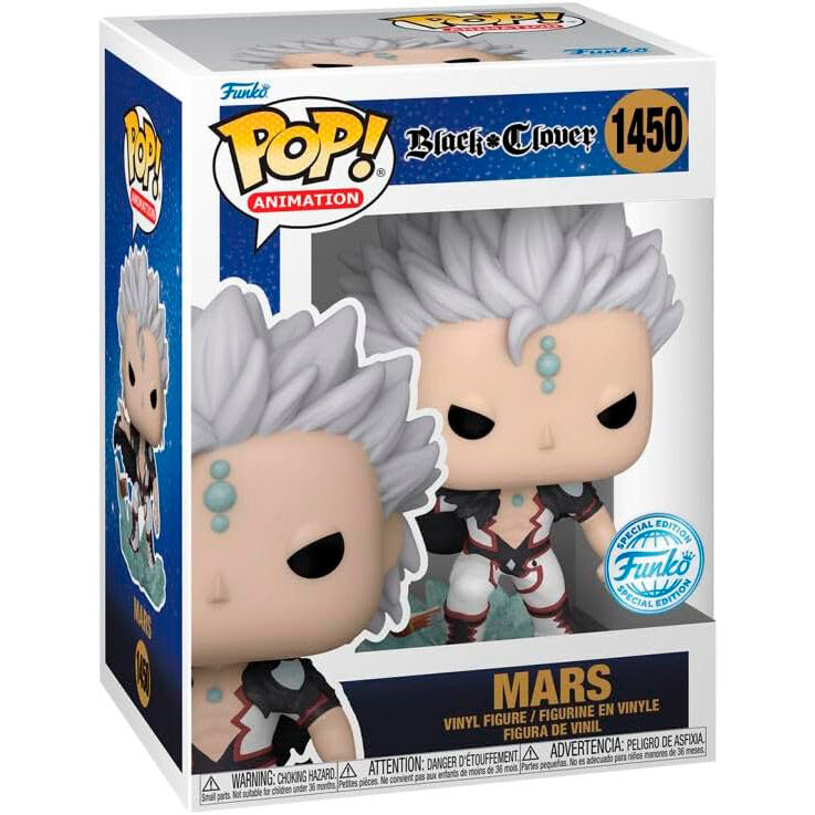 Détail de la figurine Funko POP Mars Black Clover montrant les couleurs et finitions précises