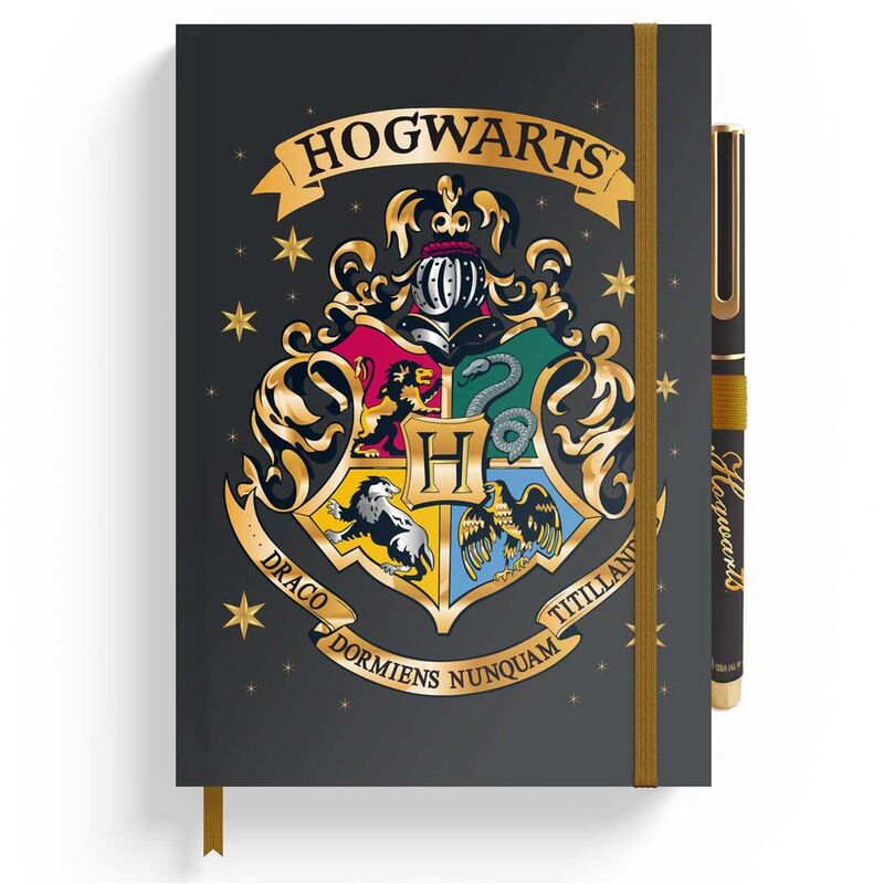 Cahier premium Harry Potter Hogwarts au format A5 avec couverture illustrée détaillée et design élégant