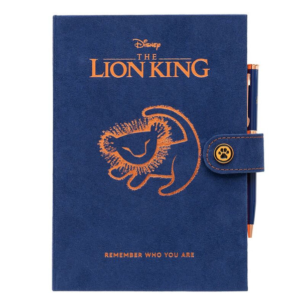 Couverture rigide veloutée du cahier Disney Le Roi Lion format A5 avec illustration colorée