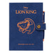 Couverture rigide veloutée du cahier Disney Le Roi Lion format A5 avec illustration colorée