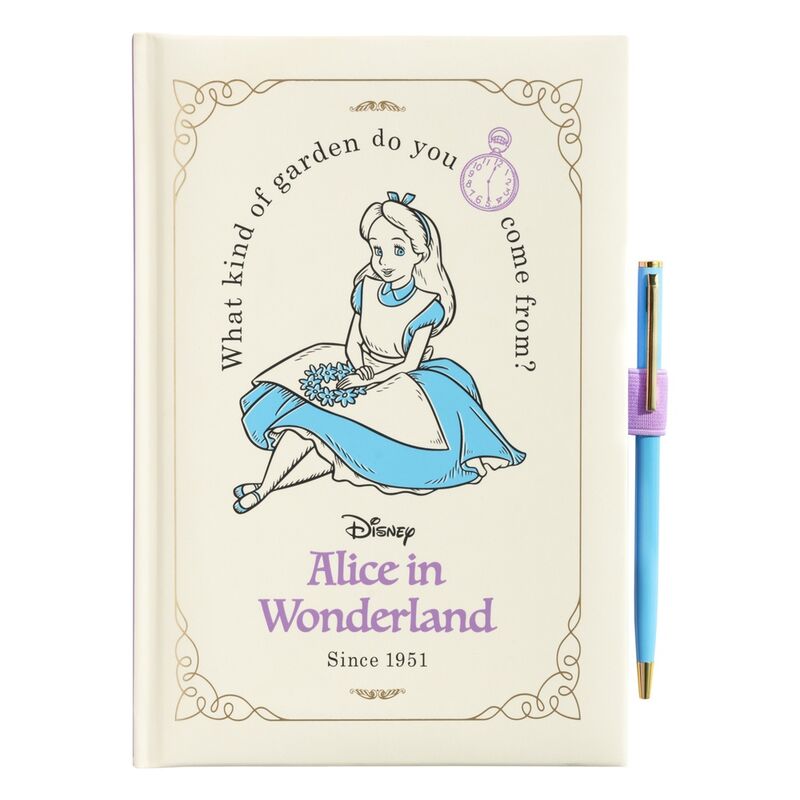 Cahier premium A5 Disney Alice au Pays des Merveilles avec couverture rigide illustrée