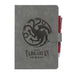 Cahier Game of Thrones Targaryen format A5 avec couverture rigide noire et rouge